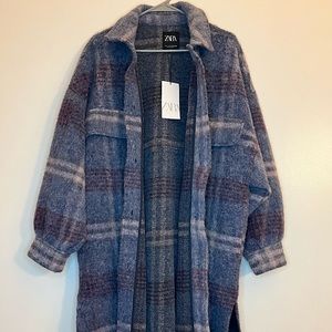 Zara Oversized Plaid Coat